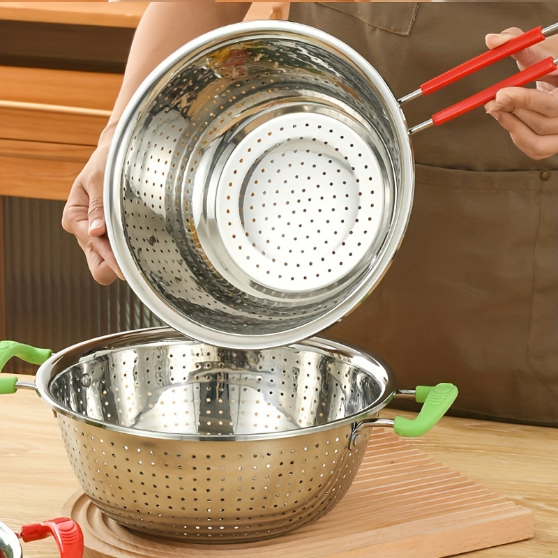 Steamer Basket Stainless Steel Drainage Basket Washing Rice - Temu