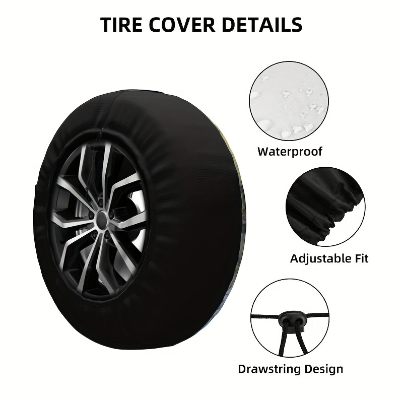 Forest Bear Amusement Park Printed Spare Tire Cover, Dustproof, Waterproof  And Dustproof Wheel Tire Cover, Suitable For Trailers, Rvs, Suvs Temu