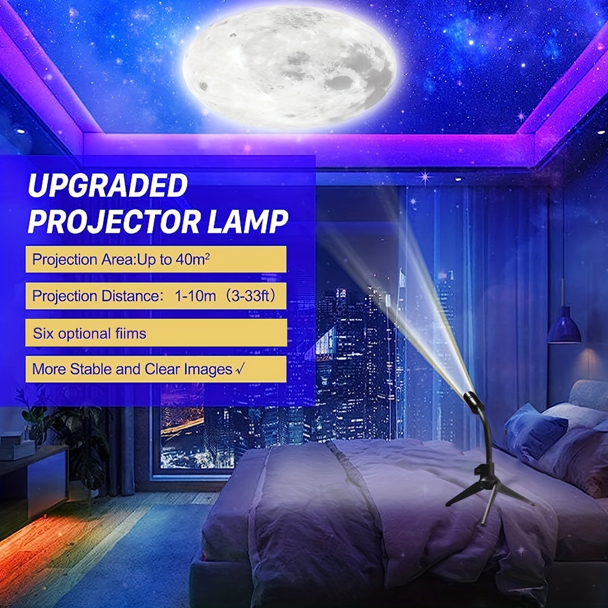 Terre Lune Lampe de Projection Star Projecteur Planète Arrière-plan  Atmosphère Led Veilleuse Pour Enfants Chambre Mur Dcor