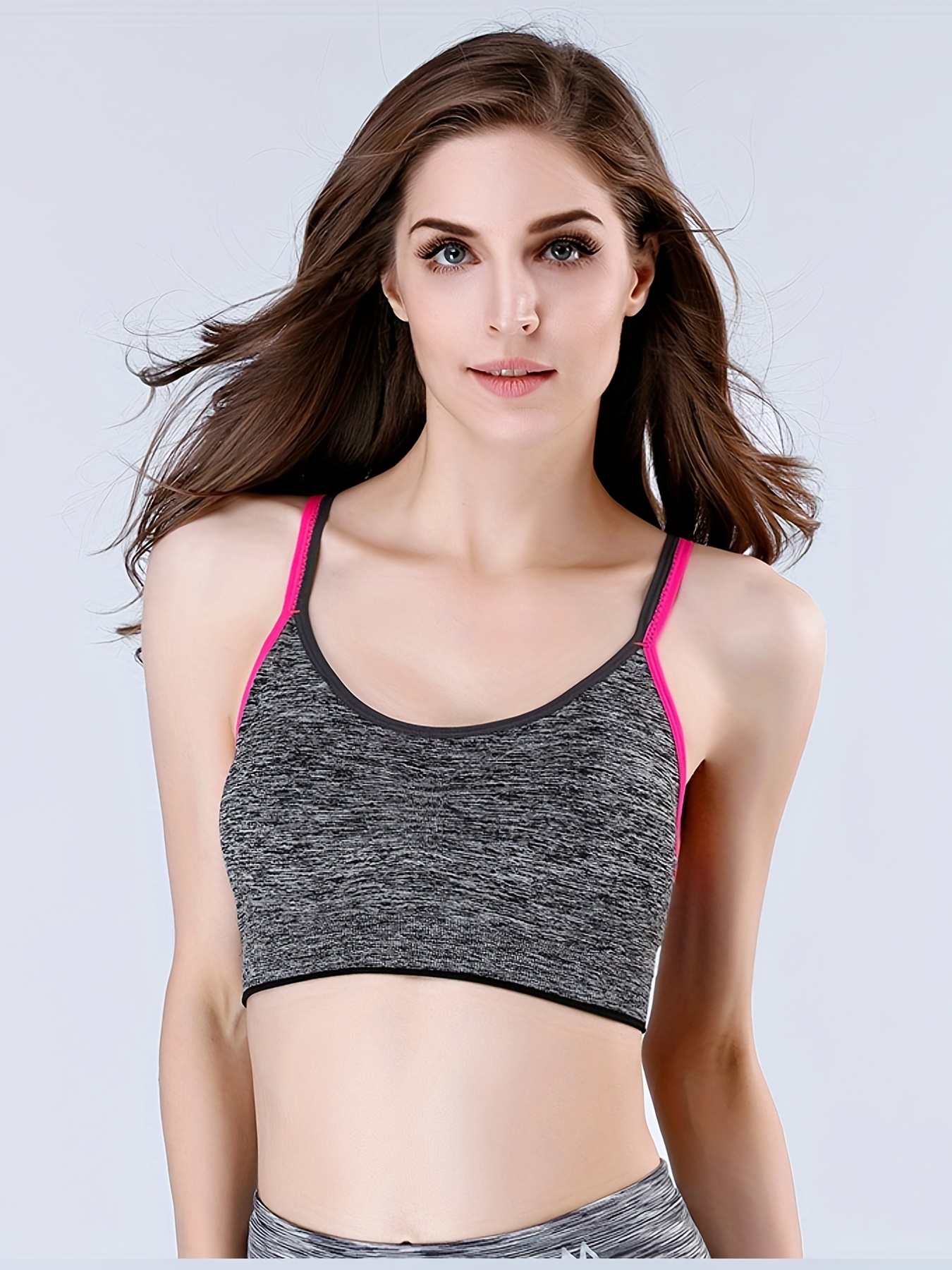 Women's Criss Cross Beauty Back Sports Bra, Casual Shockproof Comfortable  Breathable Quick-drying Running Workout Bra, Women's Activewear
