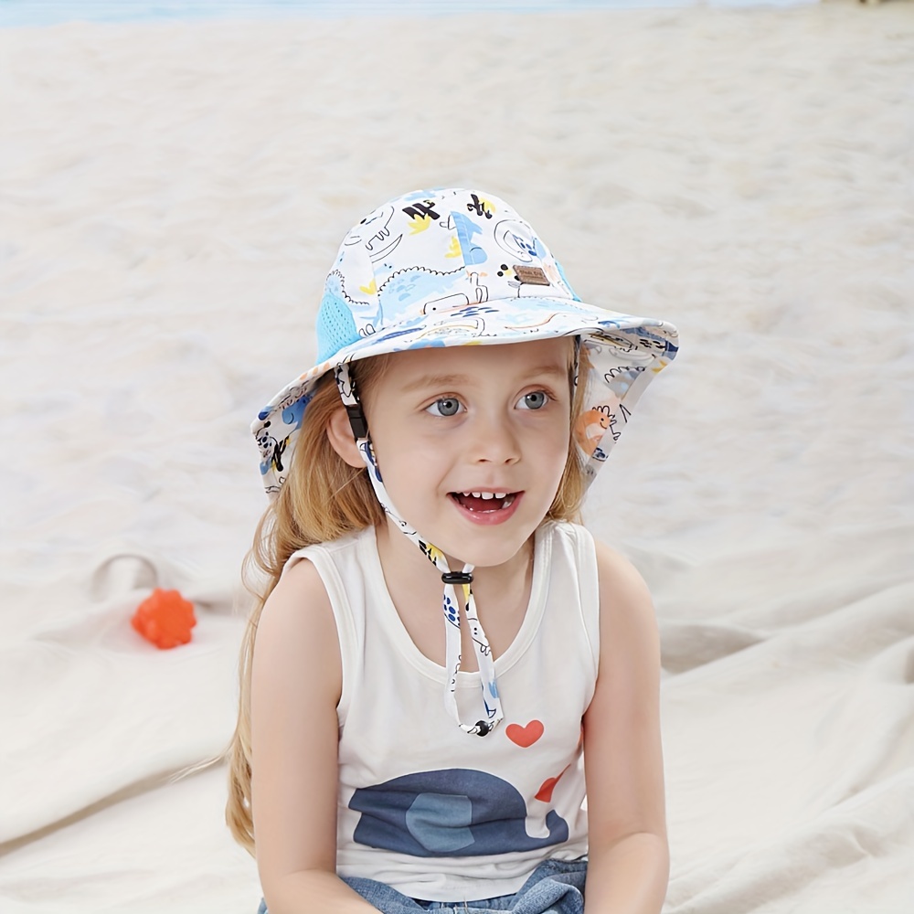 Outdoor Uv Sun Hat Kids Wide Brim Girls Breathable Bucket - Temu
