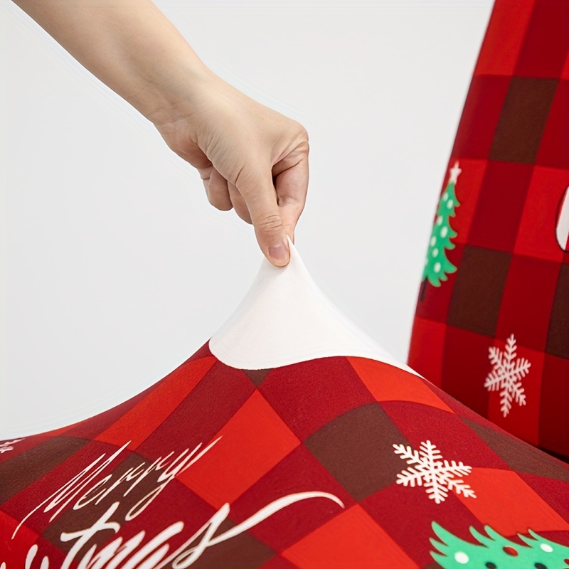 Fabric Christmas Tree Santa Claus Elk Dining Chair - Temu