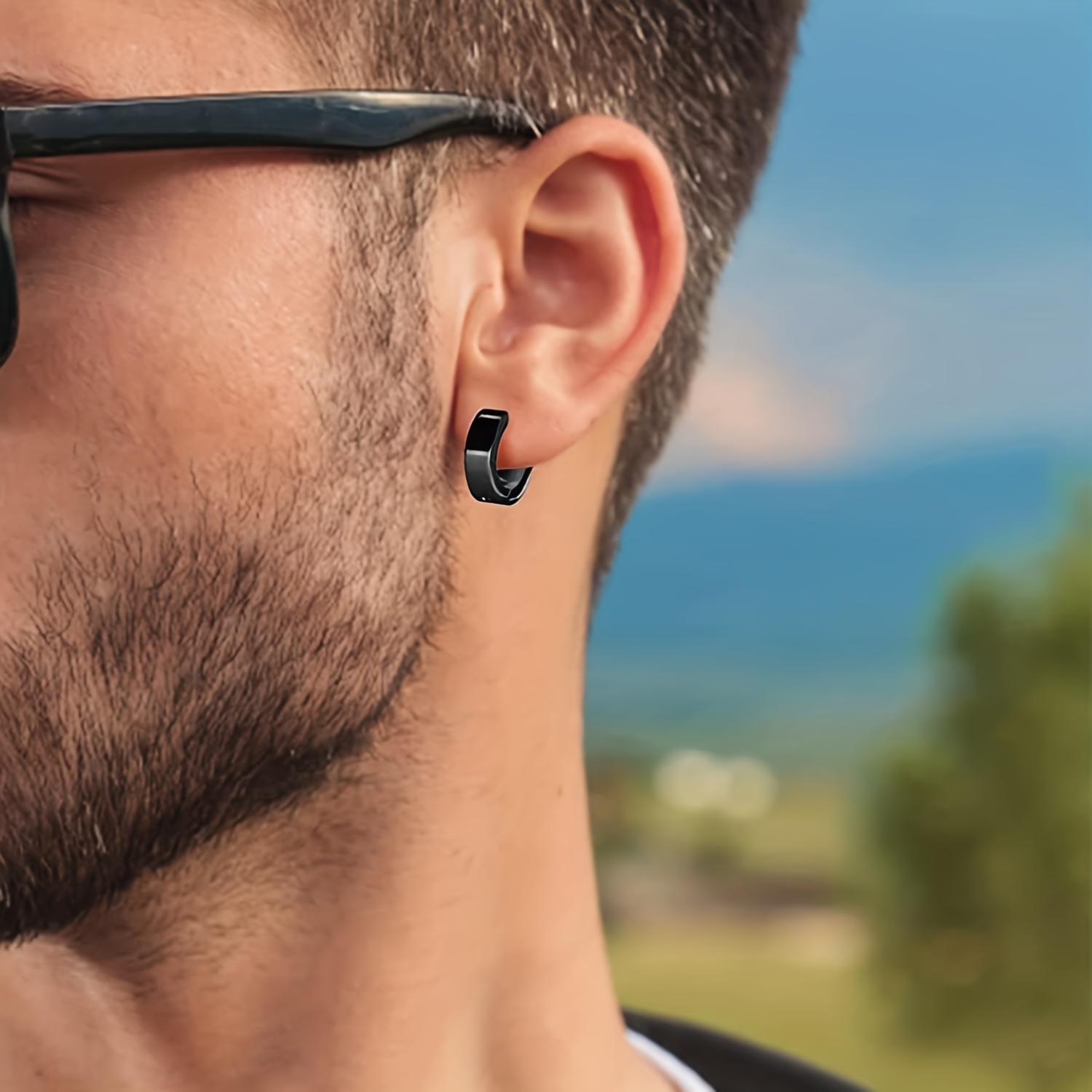 Pendientes de aro con diseño de forma geométrica de acero inoxidable punk  para mujer y hombre Wmkox8yi sjalhkljlk408