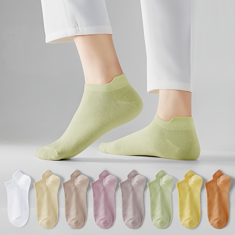 Candy Color Ankle Socks Soft Lightweight Low Cut Socks - Temu Canada