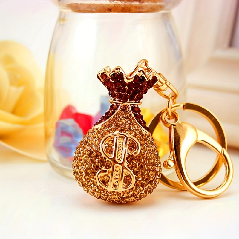 Good Luck Rhinestone Money Bag Keychain For Women And Girls - Cute Key Ring  Charm For Purse, Backpack, And Car Keys - Perfect Christmas Gift - Temu