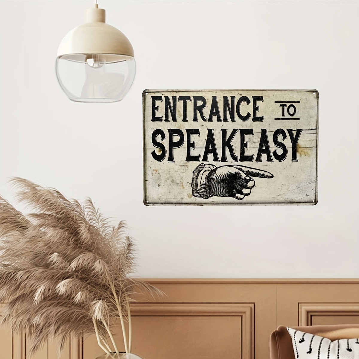 1pc, Entrance To Speakeasy Tin Sign, Great Gatsby Prohibition Decorations,  For Room, Cafe Restaurant, Office, Bar Club, 8x12 Inch, Wall Decor Art, Hom