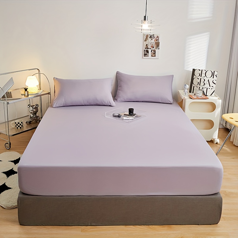 Polyester Brushed Fitted Sheet Soft Comfortable Solid Bedding Mattress Protector
