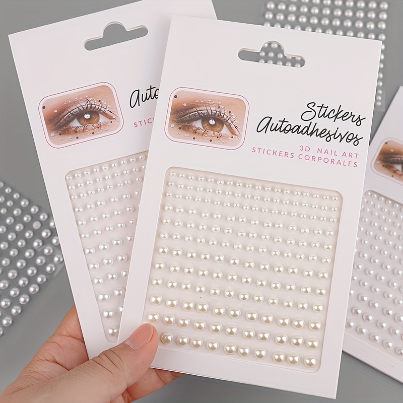 Self-adhesive Pearl Stickers, White Flat Back Pearl Stickers For Face  Beauty Makeup Nail Art Phone DIY Crafts Home Decoration Clipping Decoration