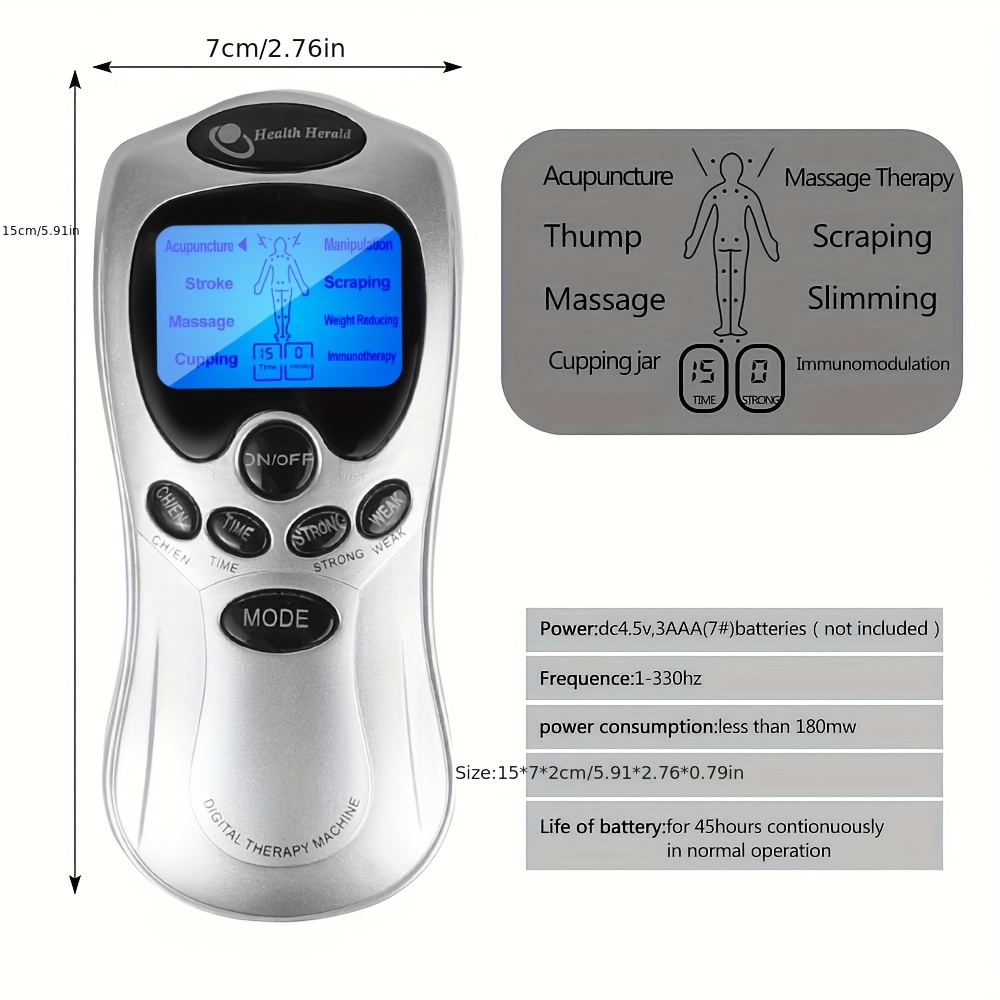 DIGITAL ELECTRONIC MASSAGE THERAPY ACUPUNCTURE MACHINE WITH 6 PADS - NEW