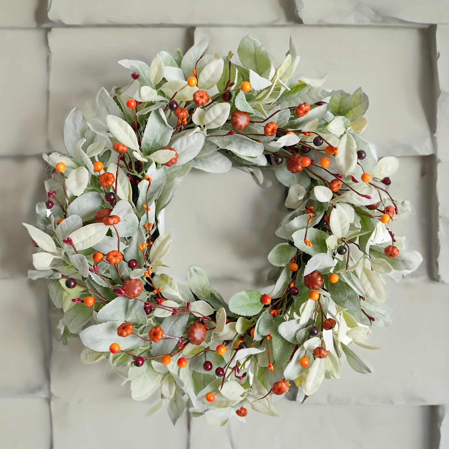  Christmas Decorations - Christmas Wreaths for Front Door  Outside - 19.7 in Winter Door Wreath with Pumpkin Pinecone Berry Christmas  Decorations for Home Farmhouse Harvest Indoor Outdoor : Home & Kitchen