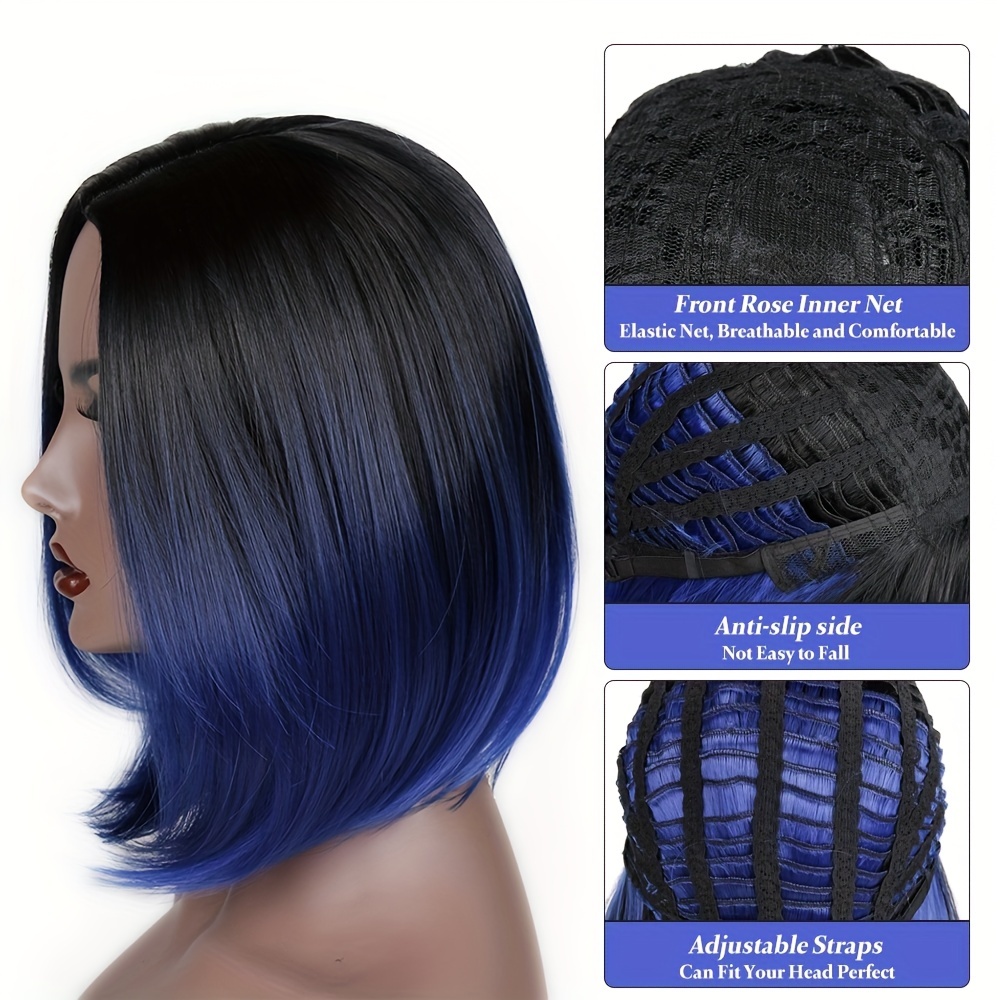 Ombre Red Short Bob Wig for Women