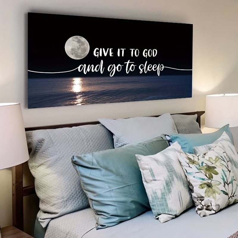 1pc large   canvas wall       to god   to sleep sign   wall decor for bedroom and living room   needed 1