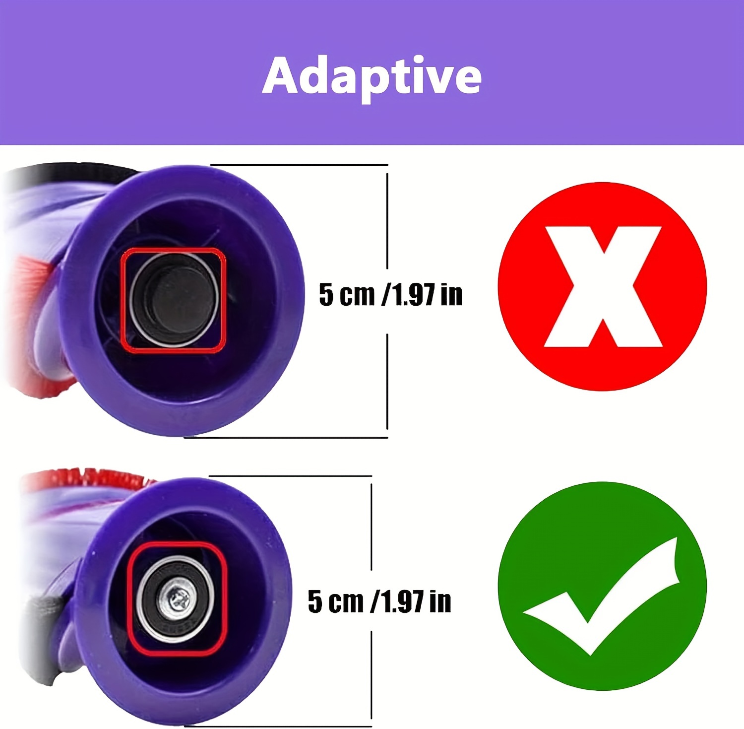 roller brush roll bar replacement for   v10 cordless vacuum cleaner part no 969569 01 3 prong drive details 2