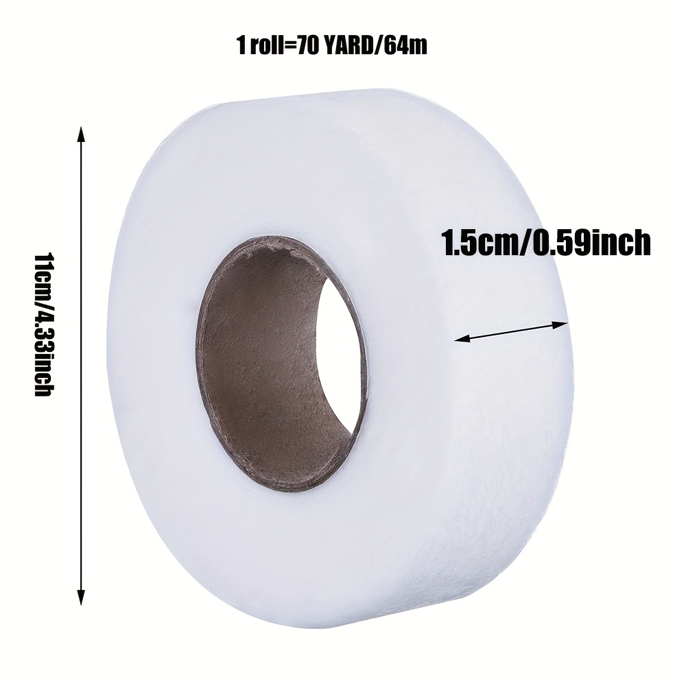 1 Roll Iron-on Hemming Tape Fabric Fusing Tape Fusible Bonding Web Adhesive  Tape For Bonding Clothes Jeans Pants Collars, 64.01 Meter