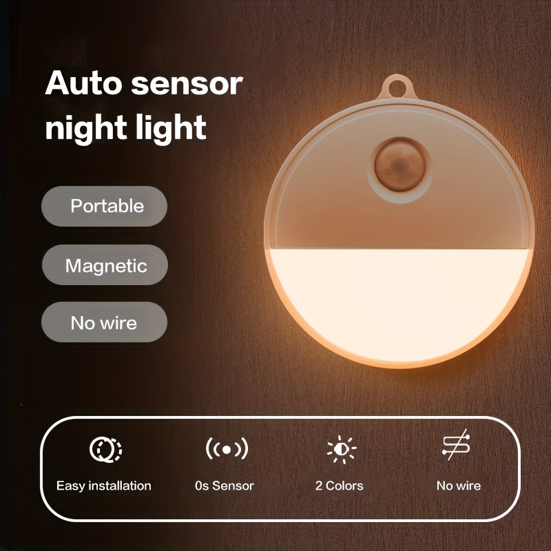 1 Pieza De Luz Nocturna Con Sensor De Movimiento LED Creativo, Lámpara De  Pared Magnética Infrarroja