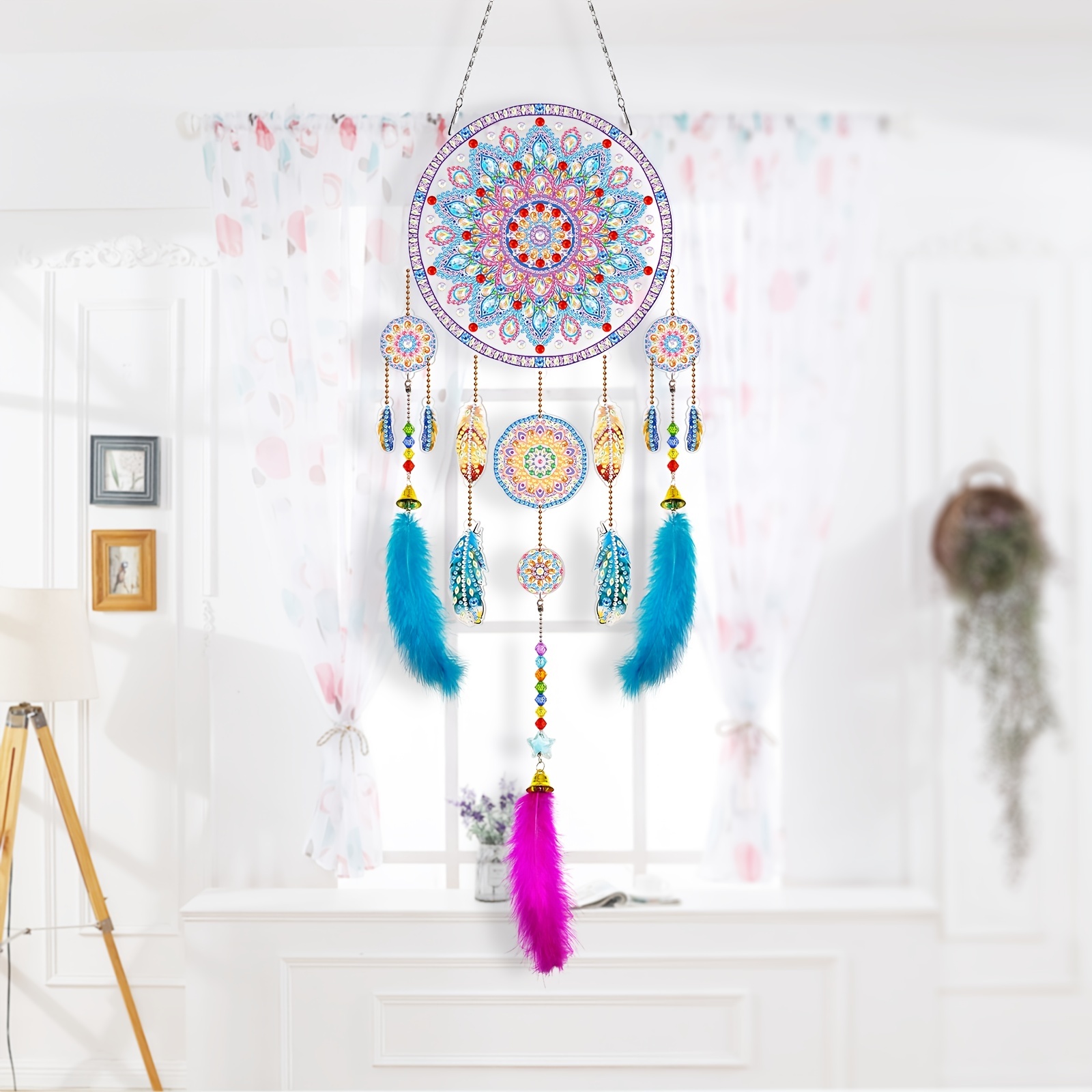 Diy Diamond Painting Dream Catcher Pendant Irregular - Temu