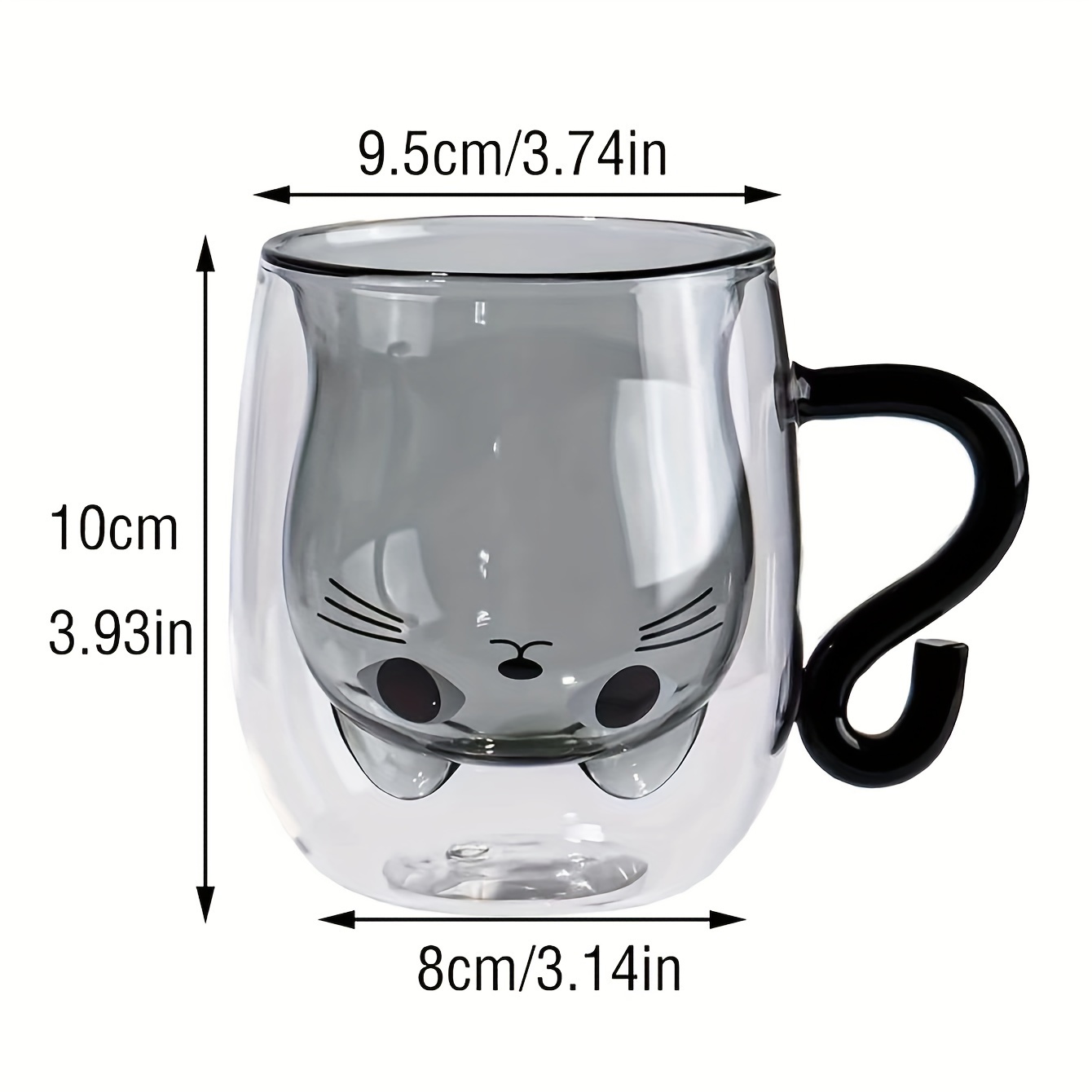Kitten Glass Coffee Mug Double walled Espresso Coffee Cups - Temu