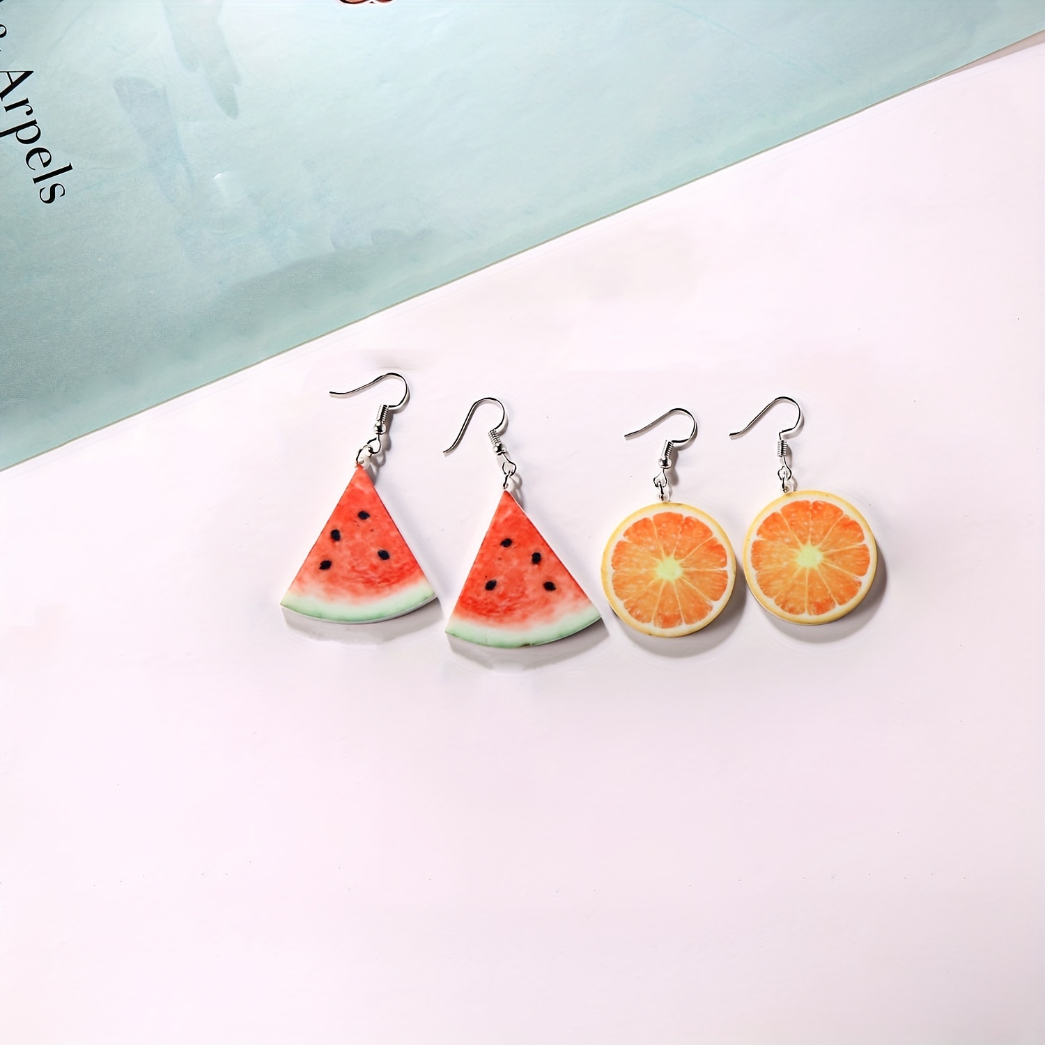 Random Styles 10Pcs 5 pairs Fruit Charms Bananas, watermelons, cherries,  etc For Earring Making Jewelry Accessories