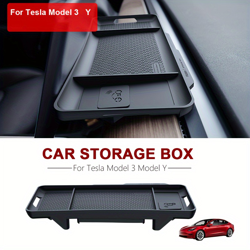 Model 3 Y Screen Rear Storage Box: Keep Car Interior - Temu