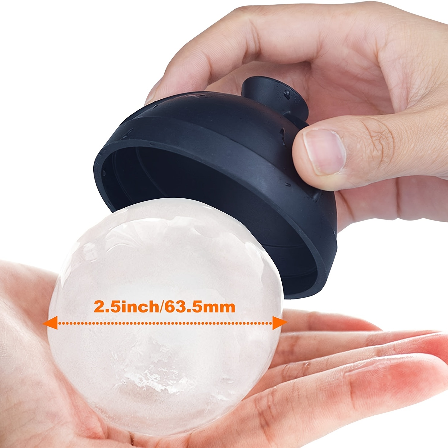 2.5 Inch Giant Ice Ball Mold - Makes Large Sphere Ice Mold Tray
