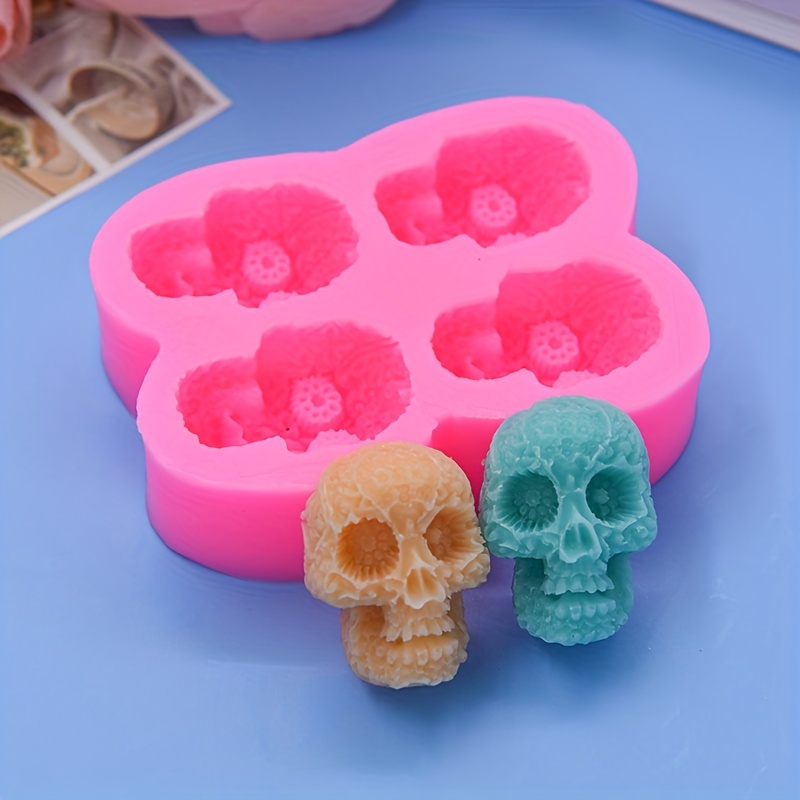 Halloween Skull Mold Silicone Skull Shape Mold Novelty Skull Modeling Box  Mold Skull Container 