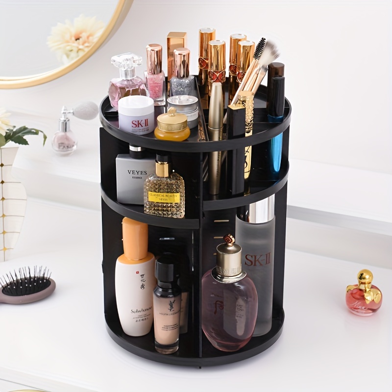 Syntus 360 Rotating Makeup Organizer, DIY Adjustable Bathroom Makeup  Carousel Spinning Holder Rack, Large Capacity Cosmetics Storage Box Vanity  Shelf Countertop…