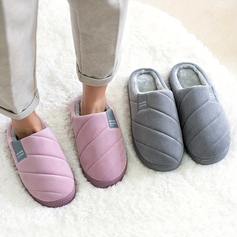 unisex warm cozy plush slippers comfy non slip home house shoes winter 5