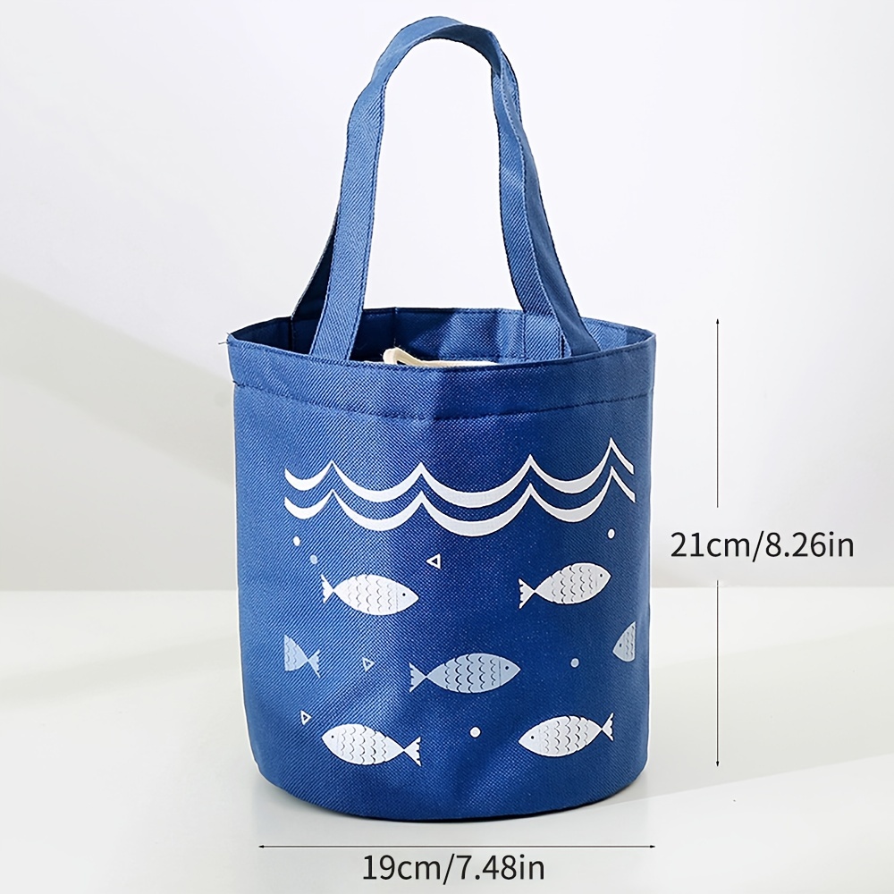 Portable Round Lunch Bag Heat Preservation Bucket Bag - Temu