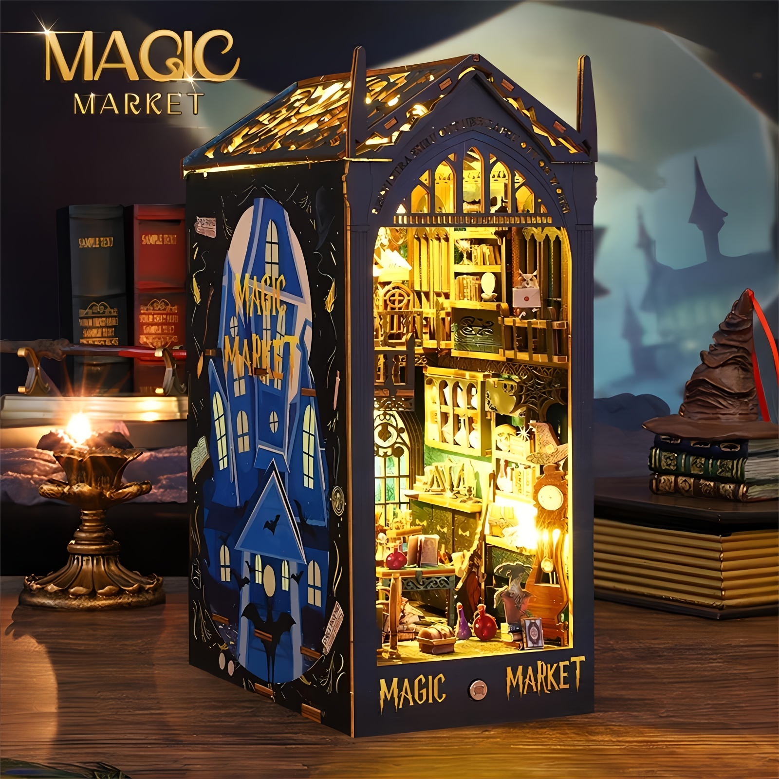 Serre-livres Magic House Building Kit de construction compatible avec Lego,  serre-livres décoratifs pour la maison pour jouets de construction,  organisateur d'étagère cool et décoration d'intérieur, : : Jeux et  Jouets