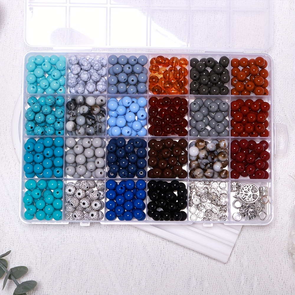 Colorful Round Beads DIY Bracelet Necklace Set