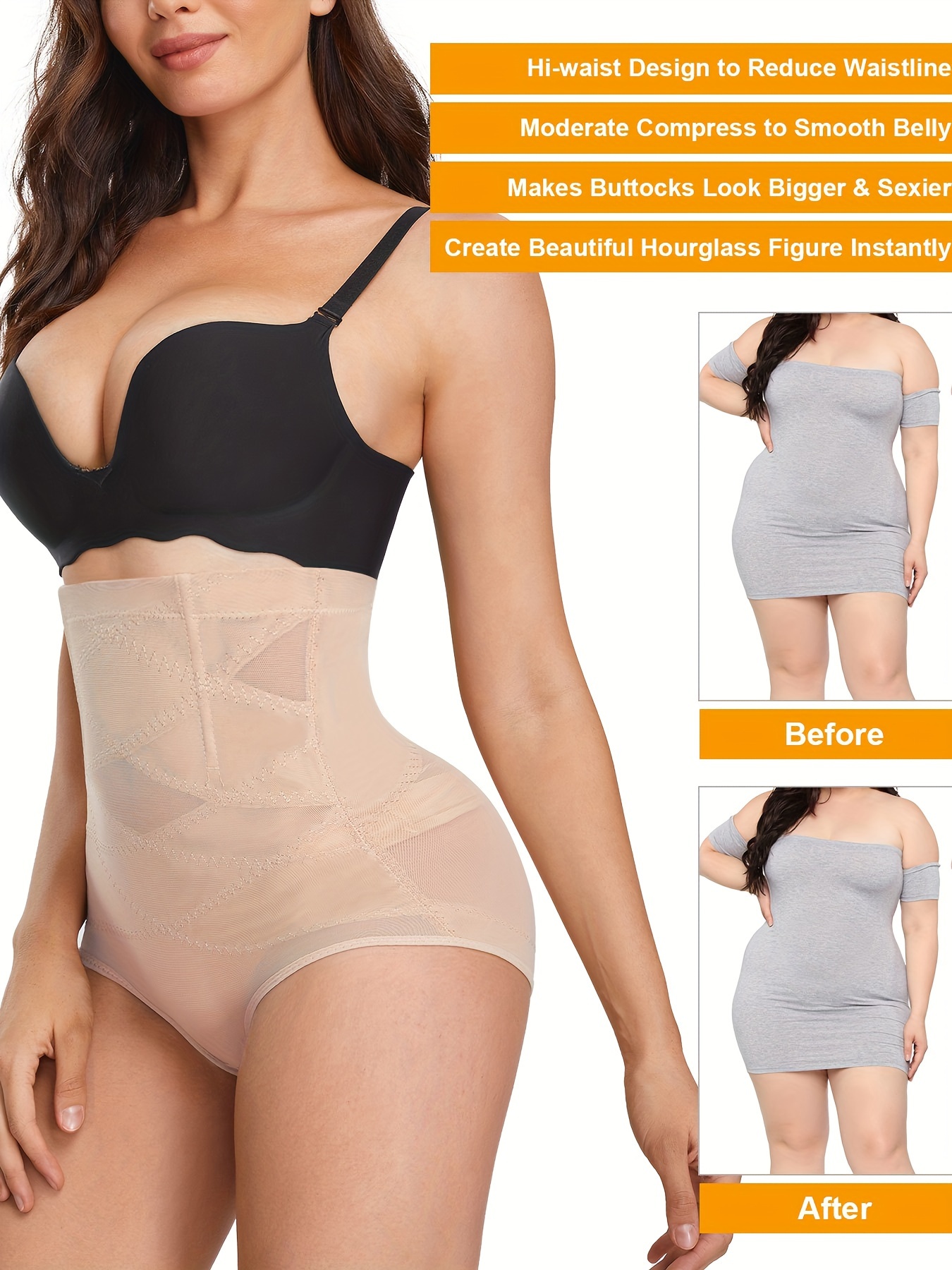 Stomach Shapewear for Women Tummy Control Body Shaper Mesh Waist