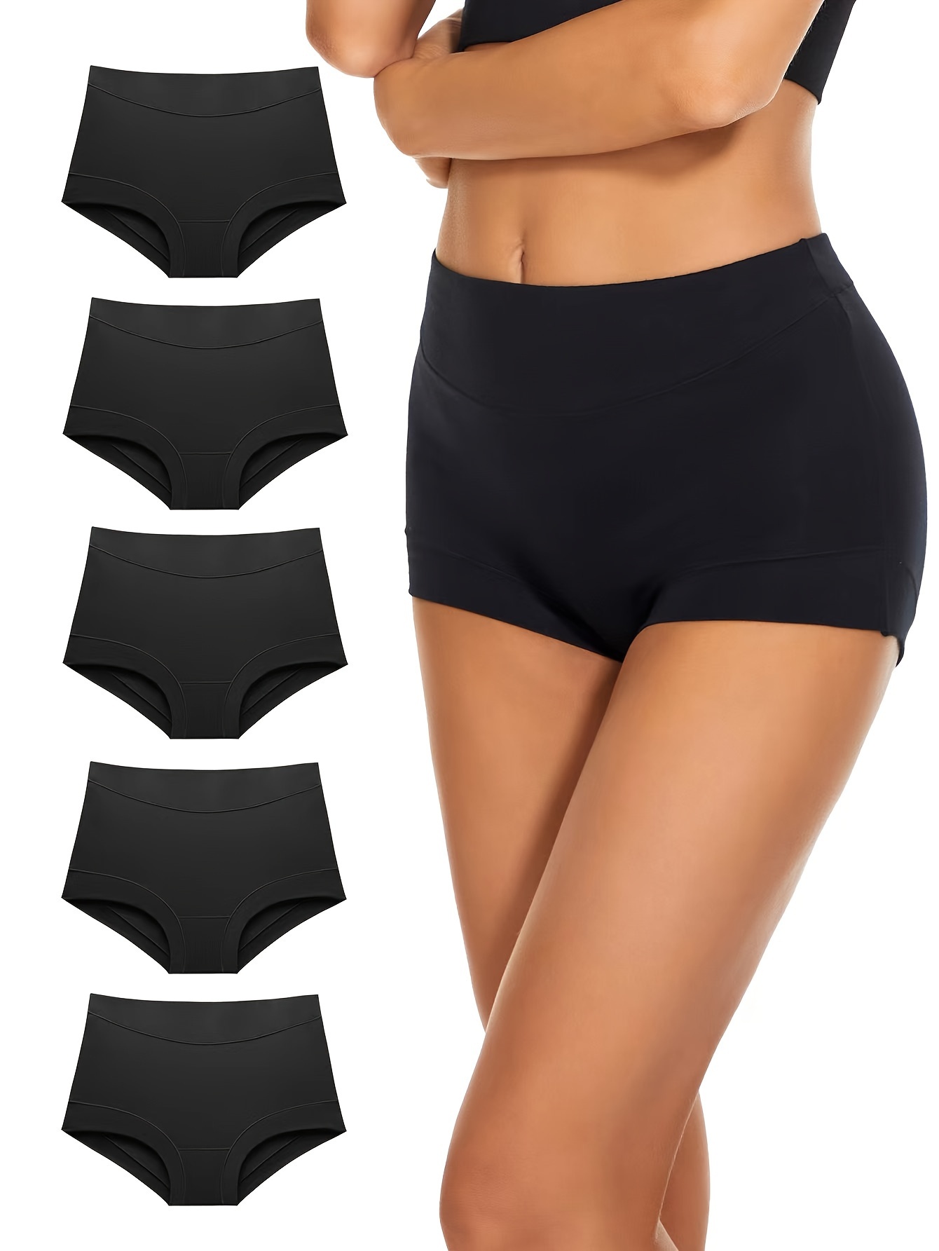 Plus Size Elegant Panties Set Women's Plus Solid Seamless - Temu