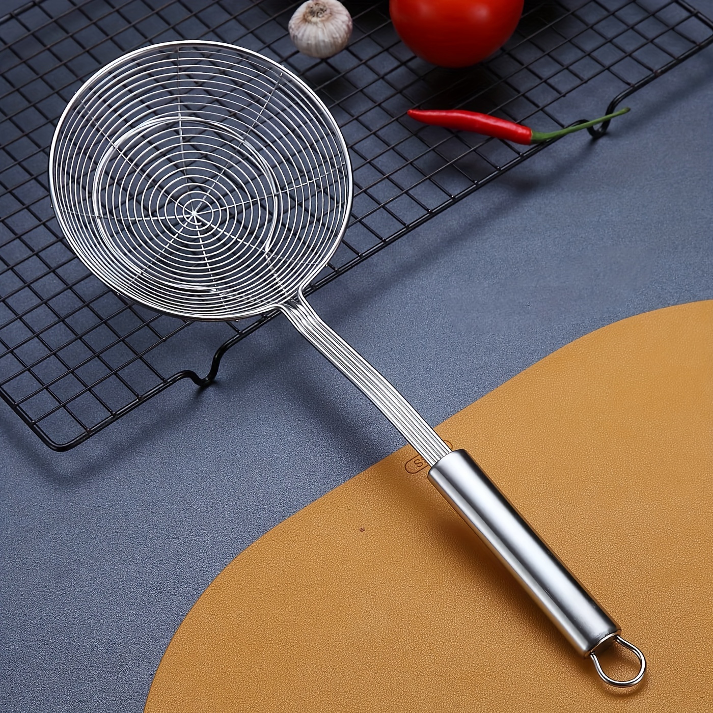 1pc Strainer Ladle Stainless Steel Wire Skimmer Spoon With - Temu