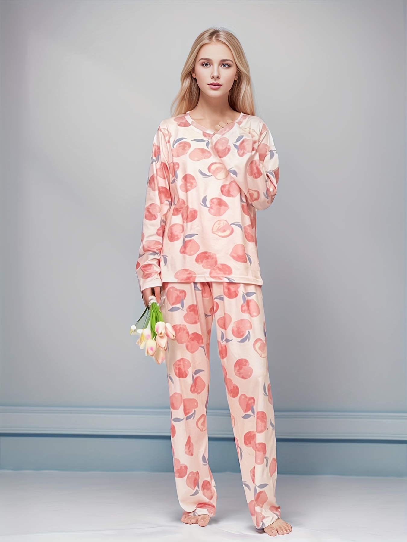 Cute Soft Pajamas Set Lightweight Long Sleeve Pajama Top - Temu Canada