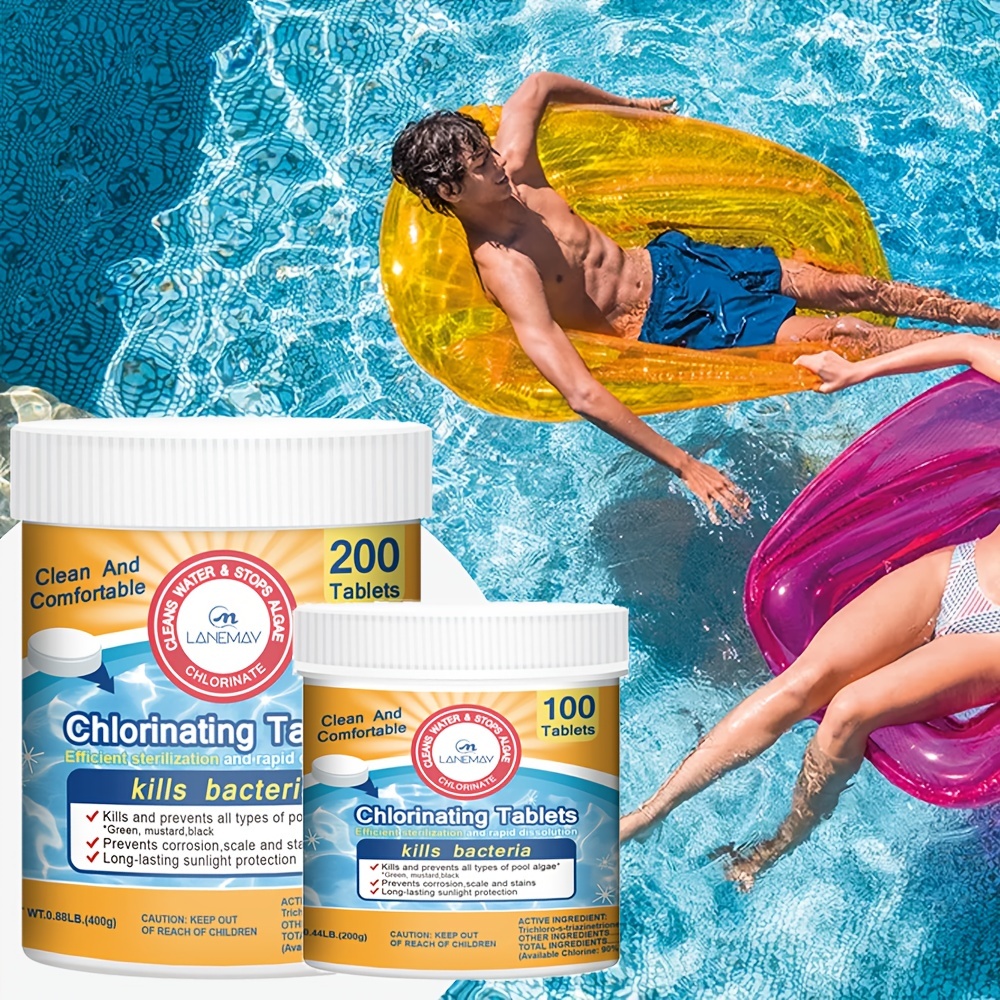 100 comprimés Tablette de nettoyage de piscine Flottant Chlore Hot