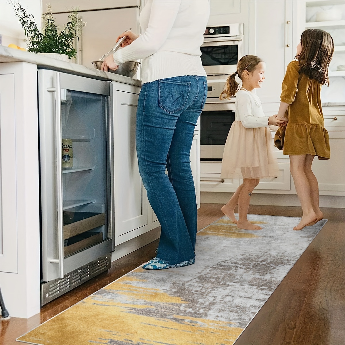 Soft Non Slip Kitchen Rug 2'x10' Runner for Hardwood Floors