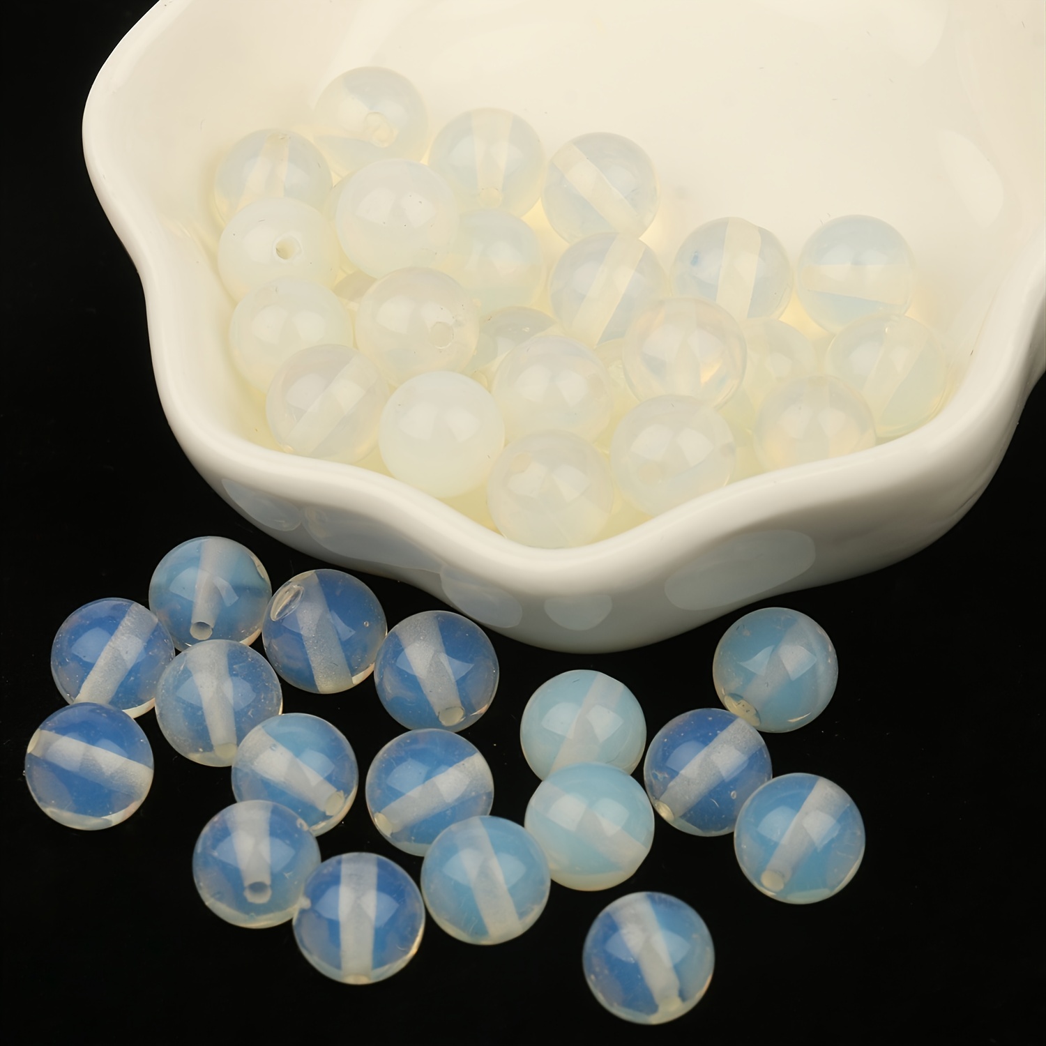 Natural Stone Opal Beads Opalite Round Spacer Loose Beads - Temu