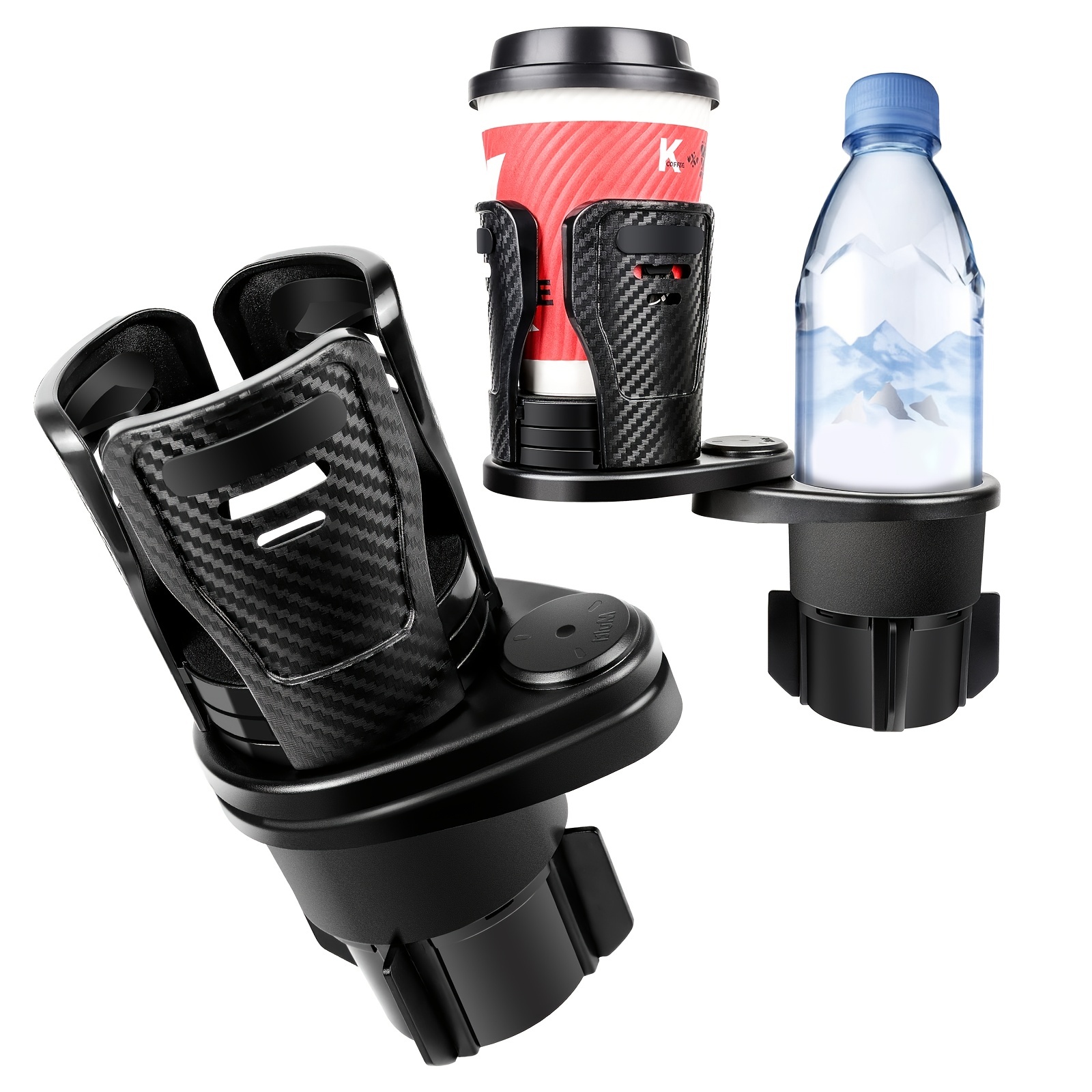 Auto-Getränkehalter-Expander-Adapter, Fahrzeugmontierter Auto-Getränkehalter  und Organisator, Allzweck-Auto-Wasserbecher-Getränkehalter, 360-Grad-Auto-Dual-Cup  -z