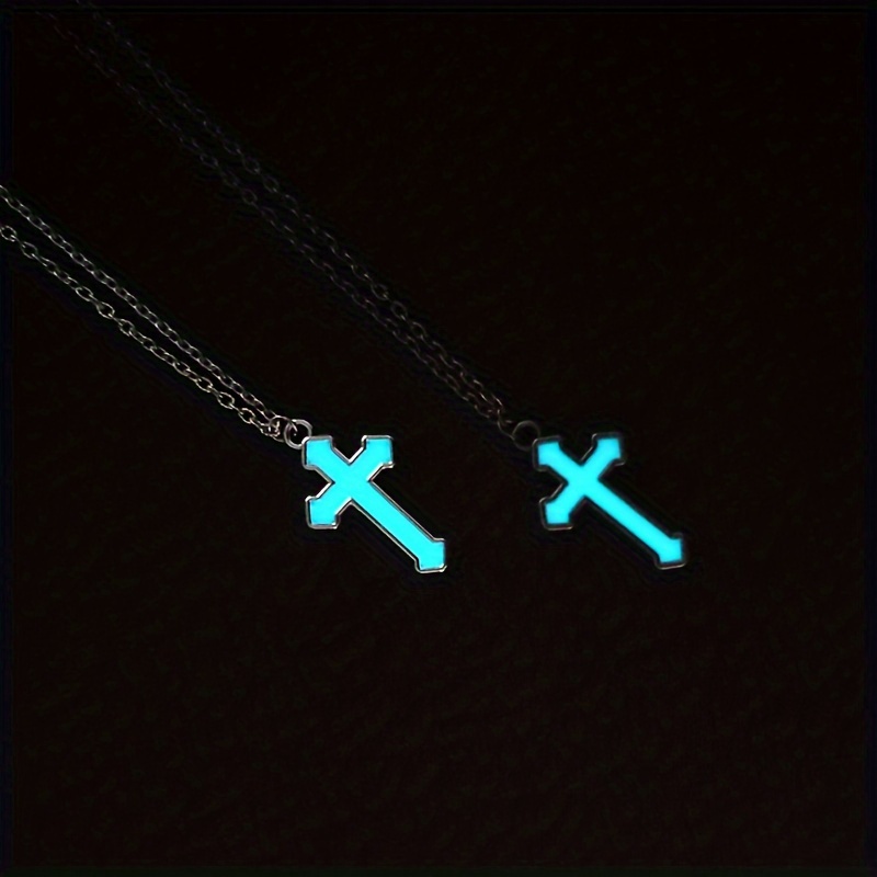 Cross Necklace, Glow in the Dark Necklace, Stainless Steel Necklace,  Christian Necklace, Boy Cross Necklace, Fathers Gift, Men Cross Pendant -  Etsy