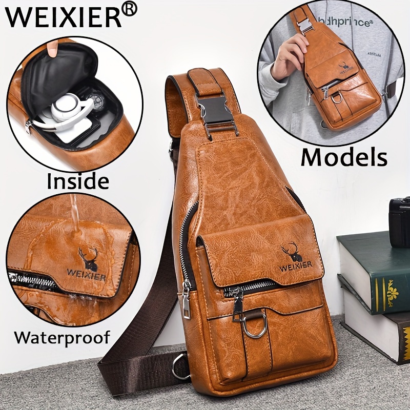 Men's Satchel Bag New Chest Bag Detachable Pouch Outdoor - Temu