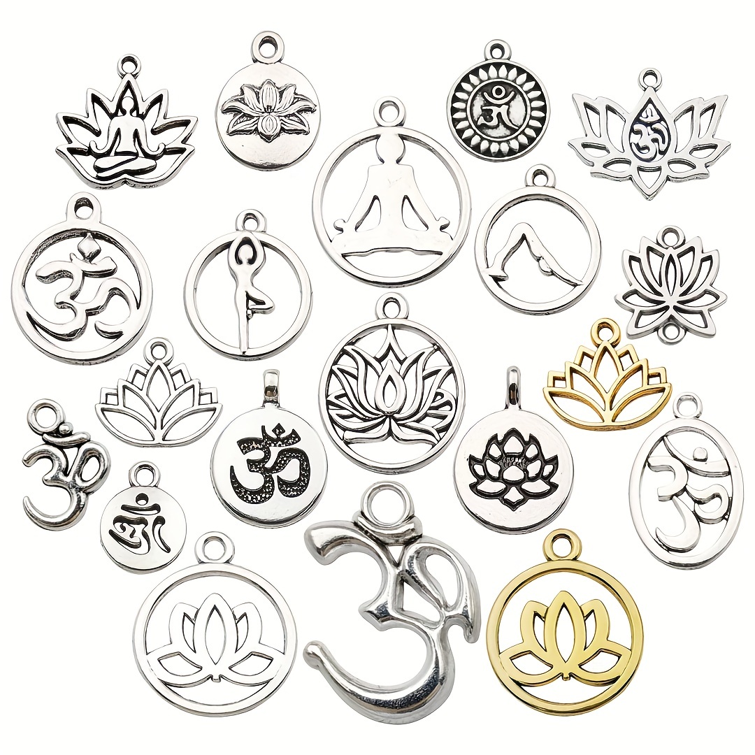 charms for jewelry making, small charms for bracelet, lotus