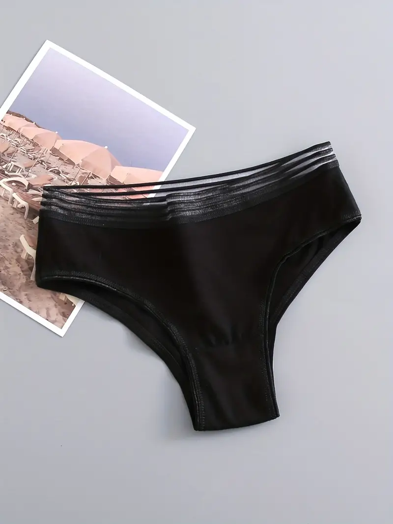 Striped Trim Briefs Comfy Seamless Low Waist Sports Panties - Temu Canada