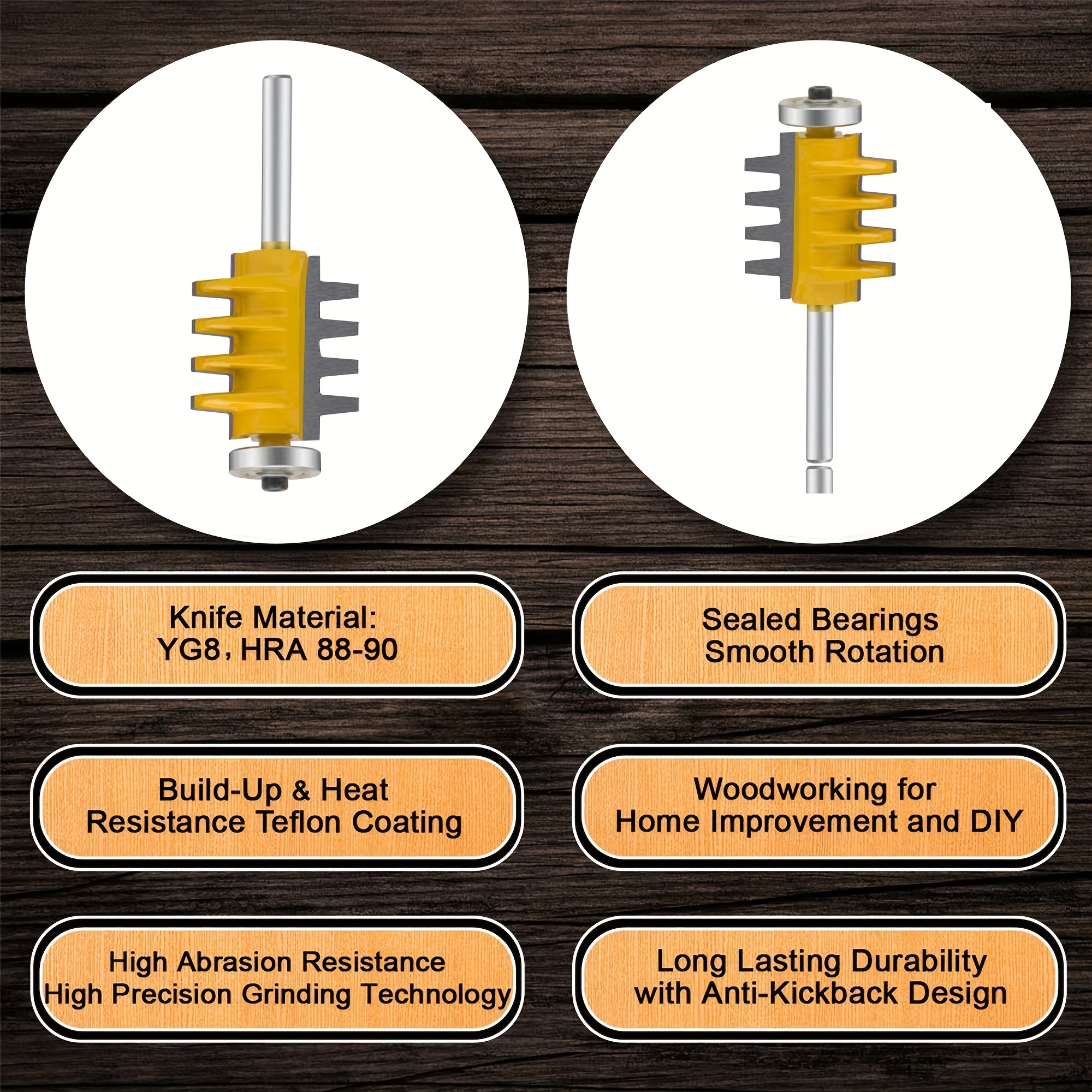 Shank Rail Reversible Finger Joint Glue Router Bit Wood Temu