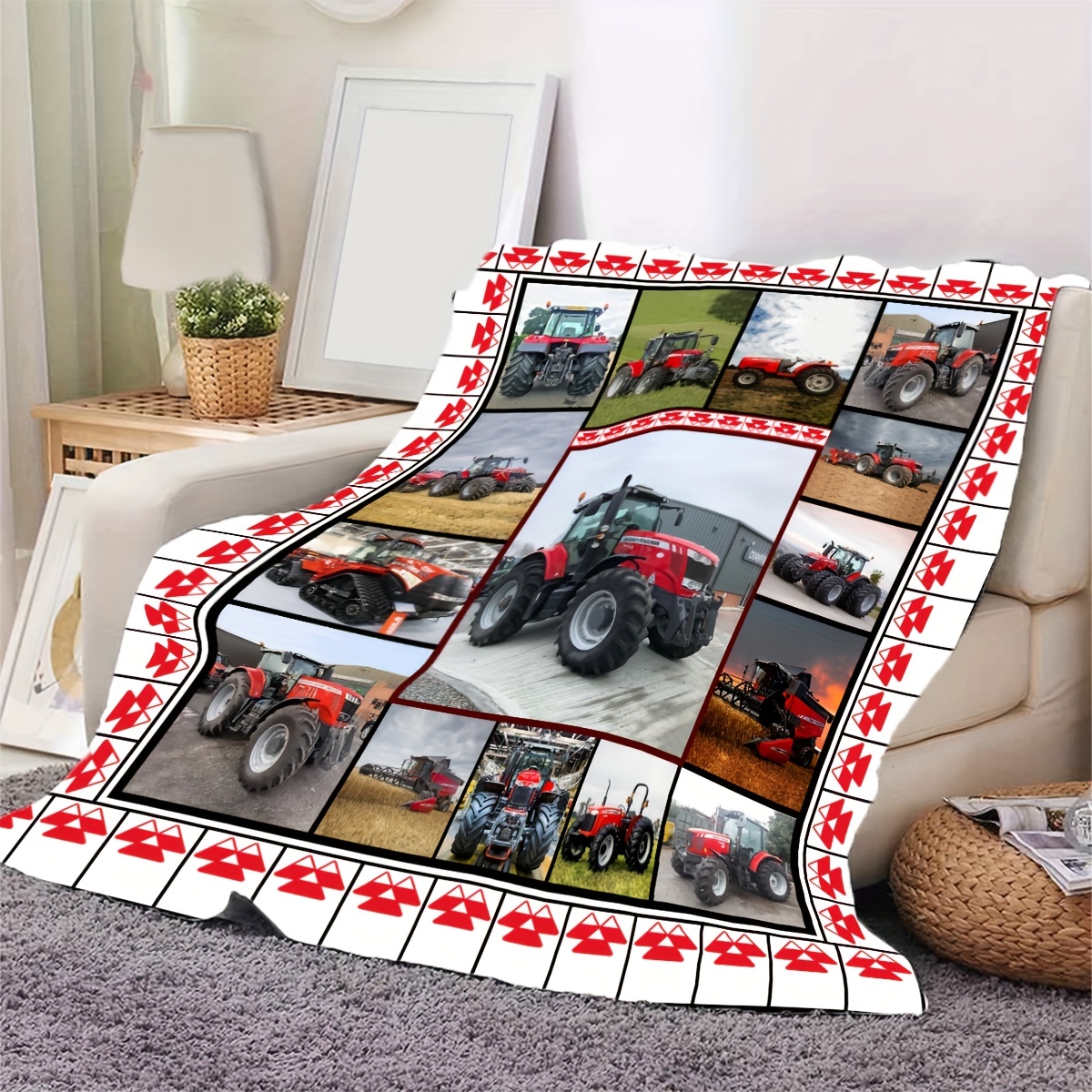 Personalized tractor online blanket