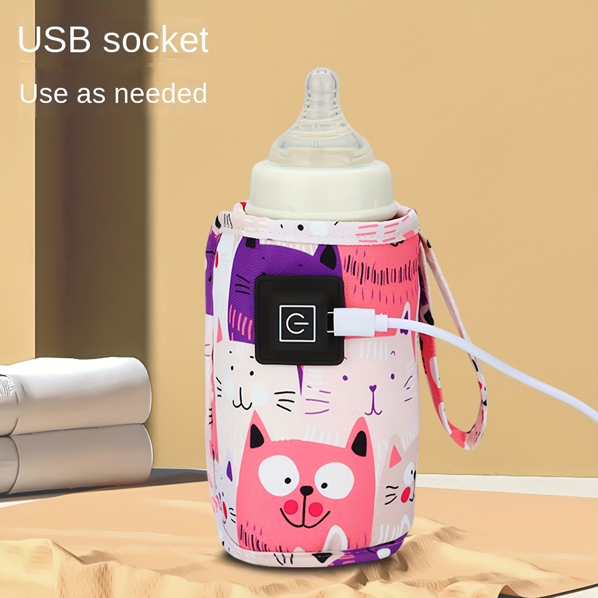USB Charging Thermos Bag Keep Baby Milk or Water Warm Used in Home Outside