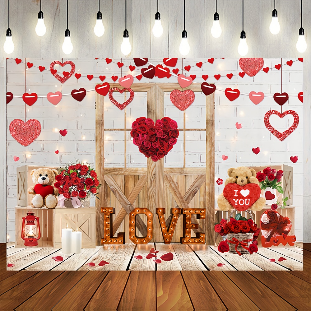 San Valentino amore palloncini festa decorazione sfondo rosso amore cuore  sfondo per servizio fotografico oggetti di scena bambini bambini oggetti di  scena XOXO 240x180cm : : Elettronica