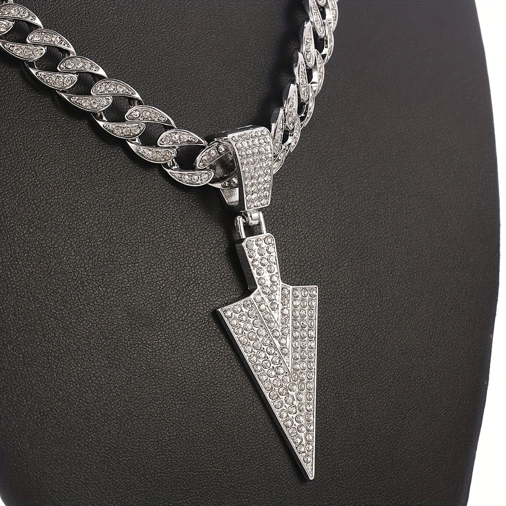 Sparkling Faux Diamond Cuban Chain With Pendant, Perfect Hip Hop Men's  Jewelry Gift - Temu Belgium