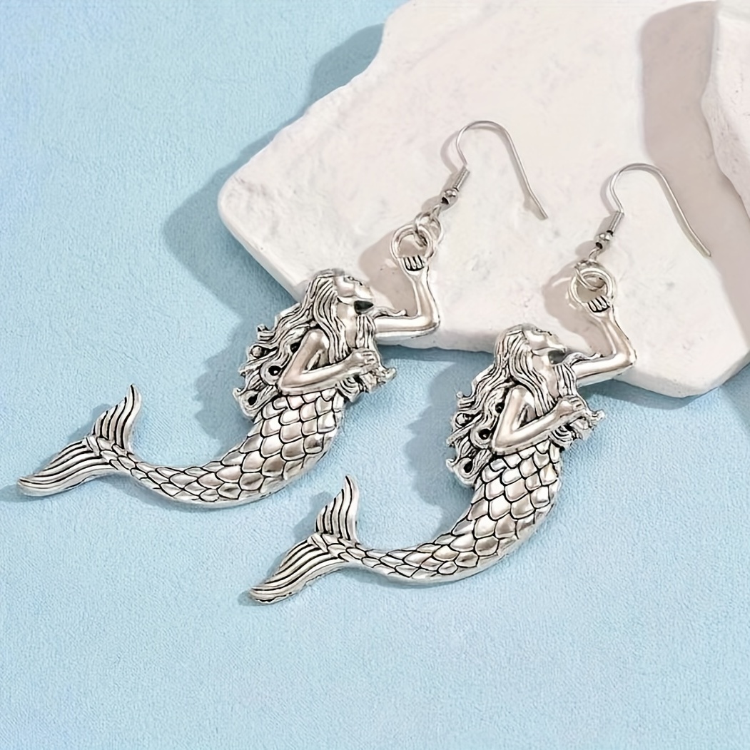 Sterling Silver Mermaid Small Dangle Earrings