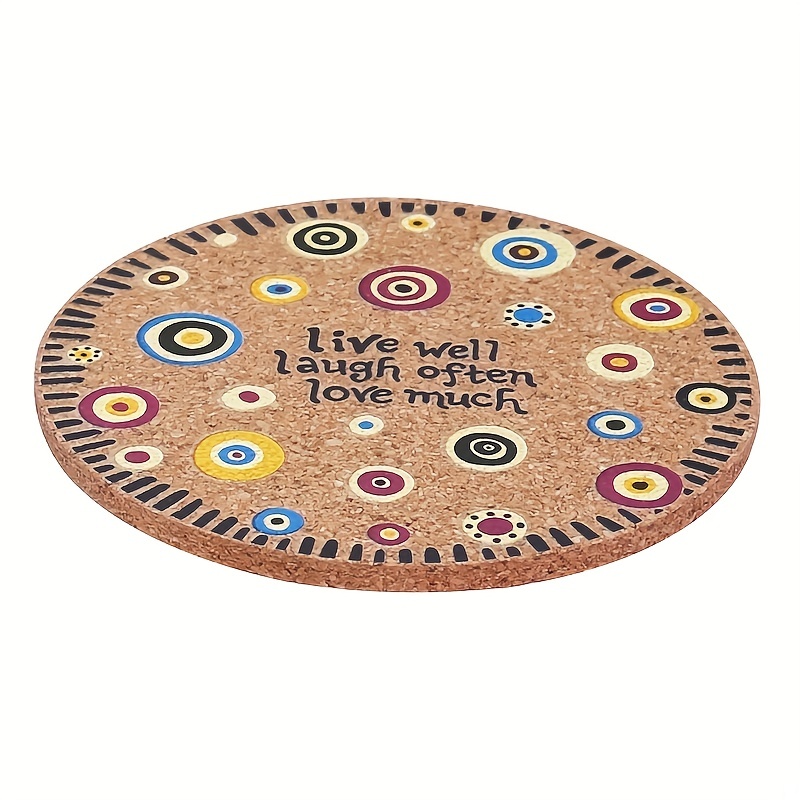 Boho Flower Pattern Cork Coaster Heat Insulated Drink Coaster