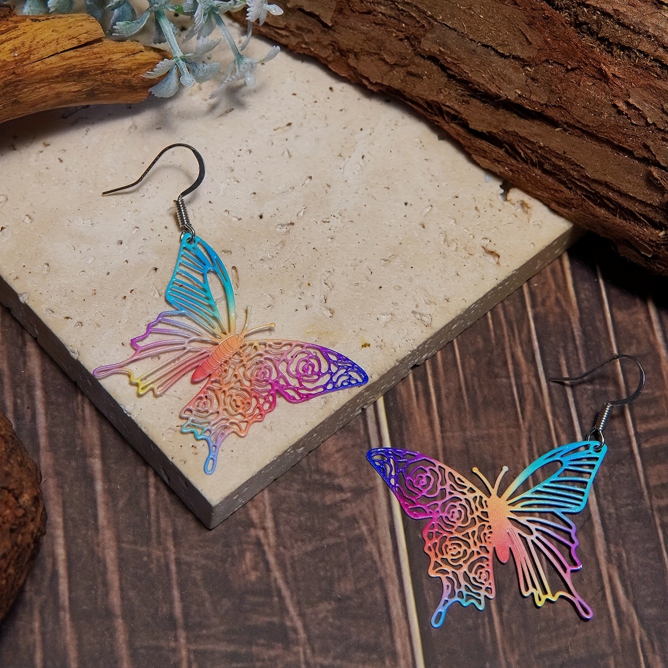 Colorful Hollow Butterfly Drop Dangle Earrings 3D Animal Butterfly Ear  Jewelry